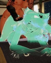 2futas 3d 3d_model bent_over content_creator futanari intersex large_penis looking_at_viewer maxi_the_muse penis slime slime_girl slime_monster tagme video vr_media vrchat vrchat_avatar vrchat_media vrchat_model