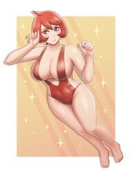 arezu_(pokemon) big_ass big_breasts big_breasts big_butt big_thighs big_titties bikini curvaceous curvaceous_female curvaceous_figure curvy curvy_figure curvy_hips female female_focus female_only pokemon pokemon_legends:_arceus red_hair short_hair vyor