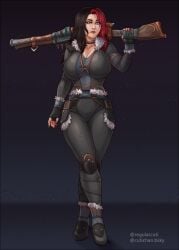 2025 2d armor cuti-chan gun human_(warcraft) large_breasts notcuti world_of_warcraft
