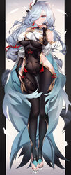 1girls abs absurd_res belly_button big_breasts black_bodysuit blue_eyes blue_nails blush bodysuit breasts feet female genshin_impact hair_ornament hair_over_one_eye hair_ribbon hand_on_thigh heels hi_res highres hips huge_breasts large_breasts legs long_legs looking_at_viewer melailai midriff nail_polish painted_toenails purple_eyes see-through see-through_clothing shenhe_(genshin_impact) shoulders simple_background slim_waist small_waist solo thick thick_thighs thigh_gap thighs toeless_legwear toenail_polish toes underboob waist white_background white_hair wide_hips