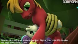 2025 belly_riding big_macintosh_(mlp) cub cum cum_in_pussy cumming d3rpsfm dialogue female female_cub feral filly foal foalcon my_little_pony no older_feral open_mouth outdoor_sex princess_flurry_heart_(mlp) rope rope_bondage sex source_filmmaker tagme video young