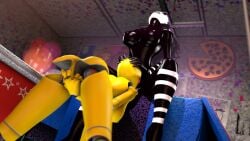 2girls animatronic anthro breasts chica_(disembowell) cunnilingus female female/female fingering_self five_nights_at_freddy's five_nights_at_freddy's_2 gift_box hoodiesfm masked_female puppet_(disembowell) puppet_(fnaf) pussy pussy_juice robot tagme toy_chica_(fnaf)