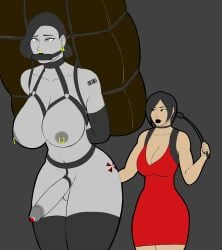 ada_wong alcina_dimitrescu anmatiel armbinder armgloves arms_behind_back bagpack balls barcode barcode_tattoo big_breasts bigger_futa bit_gag black_glans black_lips black_lipstick bondage bondage_gear bound boxbinder branding breasts brown_eyes carrying carrying_object collar dress duo ear_ring ear_tag female femdom forced_labor futanari futasub gag gagged grabbing_balls harness intersex luggage nipple_piercing nipples nose_ring pack_mule penis piercing ponygirl ponyplay red_dress resident_evil resident_evil_8:_village riding_crop slave small_dom_big_sub sounding sounding_rod standing stockings straps tall_futa taller_futa umbrella_corporation urethral_beads white_body white_skin yellow_eyes