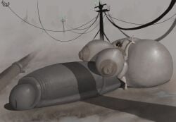 absurd_res ace0t0nic anthro areola balls big_balls big_breasts big_penis bottomless breasts brown_hair busty_boy_(lore) clothed clothing clothing_lift erection fish fog furry_logic genitals grey_body gynomorph hair hi_res huge_balls huge_breasts huge_cock hybrid hyper hyper_balls hyper_breasts hyper_genitalia hyper_penis intersex machine male_(lore) marine nipples outside penis protogen shark shirt shirt_lift solo tail thick_thighs topwear wide_hips