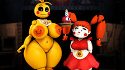 3d anthro baby_(fnafsl) big_breasts c4d_max circus_baby circus_baby_(fnaf) cupcake cupcake_(fnaf) five_nights_at_freddy's five_nights_at_freddy's:_sister_location five_nights_at_freddy's_2 heart-shaped_pupils huge_breasts huge_toy_chica large_breasts lovetaste_chica nipple_piercing nipples pigtails pussy robot robot_girl tits toy_chica_(fnaf) toy_chica_(love_taste) vagina yellow_body yellow_eyes