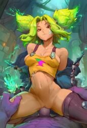 -_-abc 1boy 1girls ai_generated cowgirl_position electricity female league_of_legends male male_pov mundo_(league_of_legends) penis pov purple_skin riding riding_penis street yellow_hair zaun_(city) zeri_(league_of_legends)