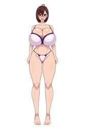 1girls ayase_momo big_breasts breasts brown_hair cleavage dandadan earrings female female_focus female_only large_breasts looking_at_viewer olo short_hair sihkygmojsn solo_female solo_focus thick_thighs thighs wide_hips