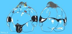back_view bara bobbellyboy bulge fat fat_ass fat_male fishmen_(one_piece) front_view jinbe one_piece overweight overweight_male speedo