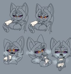 1girls barely_sly big_breasts blowjob cleavage female large_breasts mobian_(species) orange_eyes sketch tagme tonguejob tounge_out