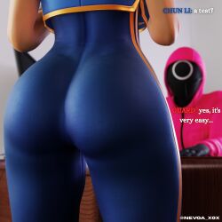 1girls 3d abs armpits arms_behind_head arms_up asian asian_female ass ass_focus athletic_female back_view blender bubble_ass bubble_butt cameltoe capcom child_bearing_hips chinese_female chun-li chun-li_(fortnite) chun-li_(street_fighter_alpha) circle_(squid_game) female female_only fit_female fortnite hair_buns hairbuns hands_behind_head huge_ass huge_butt looking_at_viewer multiple_views muscular muscular_female nevoa pink_guard pussy round_ass round_butt shaved_armpit solo solo_female squid_game street_fighter street_fighter_alpha tight_clothing track_suit wide_hips
