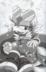 avian bird boots breasts bukkake comic cum female from_behind furry_bomb furry_bomb_factory glasses gloves japanese looking_at_viewer mitsuharu_takura mobian nude plump_labia pussy sega smile solo sonic_(series) tagme tail tojyo wave_the_swallow