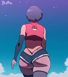 1girls 2d animated ass ass_cleavage back_view big_ass big_butt booty_shorts boruto:_naruto_next_generations butt butt_crack d-art daisy_dukes dat_ass fat_ass female female_only large_ass minishorts naruto no_sound outdoors sarada_uchiha shorter_than_10_seconds shorter_than_30_seconds shorts solo solo_female thick thick_ass thighhighs thong video voluptuous walking whale_tail wide_hips