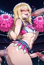 1boy 1femboy 3boys 4boys abysteel ai_generated alternate_version_available anal anal_sex anal_sex ass balls cheerleader cheerleader_outfit cheerleader_uniform condom condom_belt condoms crossdressing cum erect_penis erection eyeshadow femboy feminine_male filled_condom filled_condoms girly pink_eyeshadow pom_poms sex skirt testicles thick_thighs thighs top topwear trap used_condom used_condoms yaoi