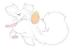 2025 anal anal_sex anthro anthro_penetrated ass ass_up atlyss biped buckteeth carrot chang_(atlyss) chinchilla chinchillid closed_eyes digital_media_(artwork) female female_anthro female_penetrated food food_fetish food_in_ass food_insertion food_play hair hair_over_eye halbean hi_res improvised_dildo improvised_sex_toy mammal penetration pink_nose plant rodent solo teeth vegetable whiskers