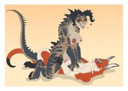 animal_genitalia animal_penis anthro balls balls_above_penis black_sclera blush breasts brown_body brown_fur claws clitoris deathclaw dipstick_tail dktorzi duo fallout female fur genitals heart_symbol horn kangaroo macropod male male/female mammal markings marsupial marsupial_penis microsoft nipples open_mouth penetration penile penile_penetration penis penis_in_vagina rufus_black scalie tail tail_markings vaginal_penetration vaginal_penetration vulva