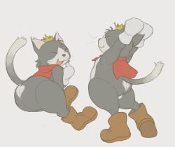 1boy 2025 anthro ass backsack balls big_ass big_butt biped boots butt_pose cafongterua cait_sith_(ff7) cape cat-sith celtic_mythology closed_eyes clothing crown cute_fangs digital_media_(artwork) dipstick_tail domestic_cat european_mythology fangs felid feline felis final_fantasy final_fantasy_vii footwear fur genitals gloves handwear headgear male male_only mammal markings mostly_nude multicolored_body multicolored_fur mythology pose shoes slightly_chubby slightly_chubby_male smile solo square_enix stretching tail tail_markings teeth thick_thighs