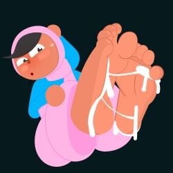 1girls barefoot blush cum cum_on_feet dark-skinned_female dark_skin duolingo feetfeet_up female foot_fetish foot_focus footjob fully_clothed hijab joeerogenous male middle_eastern muslim muslim_female toes zari_(duolingo)
