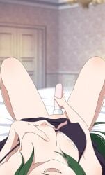 1girls big_breasts crusch_karsten green_hair massaging_breasts masturbation na-suke one_breast_out open_mouth partially_clothed re:zero_kara_hajimeru_isekai_seikatsu shaved_crotch shaved_pussy solo solo_female steamy_breath vibrator