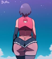 1girls 2d animated ass ass_cleavage big_ass black_hair booty_shorts boruto:_naruto_next_generations bubble_butt butt_crack d-art daisy_dukes dat_ass female female_only human jiggling_ass naruto sarada_uchiha short_shorts shorts solo solo_female thong walking whale_tail