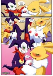 bbmbbf comic digihentai digimon digimon_(species) digimon_tamers dirty_gamers female female_fox imp impmon paizuri palcomix renamon size_difference titjob vixen