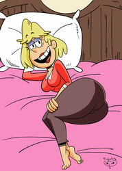 1girls ass barefoot big_ass big_butt blonde_hair breasts clothes clothing feet female female_only huge_ass huge_butt large_ass milf mother open_mouth pants red_lipstick rita_loud shirt smile straight_hair the_loud_house thick_thighs thighs tlajolote_(artist) toes