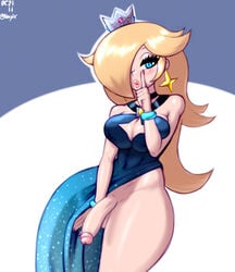 1futa big_penis breasts cleavage clothed clothing dress erection futa_only futanari human light-skinned_futanari light_skin looking_at_viewer mario_(series) mostly_clothed neayix pale_skin penis presenting princess_rosalina solo standing starry_night_dress_(sarukaiwolf) super_mario_galaxy thick_thighs wide_hips