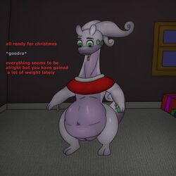 anthro belly big_belly female goodra hi_res j5furry navel nintendo pokémon_(species) pokemon pokemon_(species) slightly_chubby video_games