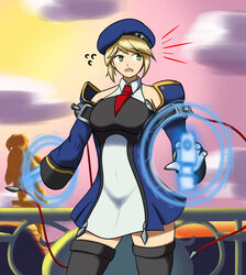 1girls arc_system_works blazblue blonde_hair breast_expansion breasts clothing color female female_focus female_only imstupid13 mamaweege123 noel_vermillion sequence solo solo_female