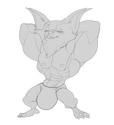 1boy 2021 3_toes absurd_res anthro barefoot beard big_abs big_bulge big_calves big_ears big_head big_muscles big_quads big_triceps blind_eye bristol bulge cheek_tuft chin_tuft claws clothed clothed_anthro clothed_male clothing digital_drawing_(artwork) digital_media_(artwork) ear_tuft eye_scar facial_hair facial_scar facial_tuft feet flexing flexing_bicep front_view full-length_portrait greyscale grin half-closed_eyes hands_behind_head happy hi_res huge_bulge huge_muscles huge_pecs hyper hyper_biceps hyper_bulge hyper_muscles hyper_triceps kled league_of_legends looking_aside male male_only mammal manly monochrome muscular muscular_anthro muscular_male narrowed_eyes obliques old open_mouth open_smile plantigrade portrait pose riot_games scar serratus sharp_teeth short_anthro short_male simple_background skimpy smile solo speedo speedo_only standing swimwear teeth toes toony topless topless_anthro topless_male tuft video_games white_background yordle