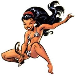 bikini black_hair bruce_timm jungle_girl tanned_skin tesla_strong tom_strong's_terrific_tales zebra_print