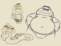 2021 anthro balls beeni belly blush bottomwear bulge clothing diphallia diphallism dreamworks feral fish genitals group male male_only marine moobs mr._piranha_(the_bad_guys) mr._shark_(the_bad_guys) mr._snake_(the_bad_guys) multi_genitalia multi_penis navel nipples overweight overweight_male pants penis piranha_(fish) reptile scalie serrasalmid shark shirt snake the_bad_guys topwear underwear