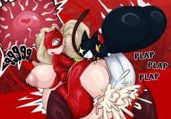absurd_res ann_takamaki anthro areola atlus balls big_balls big_breasts big_penis black_body black_fur blue_eyes bodily_fluids breasts butt clothed clothing crying cum cum_in_vagina cum_inflation cum_inside digital_media_(artwork) domestic_cat duo erection felid feline felis female female_penetrated fur genital_fluids genitals hair hi_res huge_balls huge_breasts huge_penis human humanoid_genitalia humanoid_penis hyper hyper_genitalia hyper_penis impregnation inflation interspecies kerchief makeup male male/female male_penetrating male_penetrating_female mammal markings mascara megami_tensei morgana_(persona) nipples open_mouth ovum penetration penile penile_penetration penis penis_in_vagina persona_(series) persona_5 razbunny running_makeup running_mascara sega sex shocked size_difference small_but_hung smile tail tail_markings tears text thick_thighs vaginal vaginal_penetration vulva