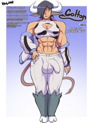 bodyattk bulge clothed colton_(bodyattk) cow_boy hooves horns huge_cock male male_only muscular muscular_male original penis reference_image