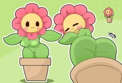 2025 :3 anus areola ass barely_visible_anus big_breasts biped blush blush_stickers breasts digital_drawing_(artwork) digital_media_(artwork) elemental_creature elemental_humanoid female flora_fauna flower flower_creature front_view genitals green_body half-closed_eyes hi_res humanoid leaf leaf_arms looking_back low-angle_view multiple_angles narrowed_eyes nipples not_furry nude nude_female outline plant plant_humanoid plant_pot rear_view reference_image signature simple_background simple_eyes solo thick_thighs tonytoran trickcal vulva wide_hips