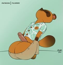 2020 animal_crossing anthro balls big_balls big_penis furry gay male male_only nintendo penis pulsar solo solo_male source_request tanuki tom_nook