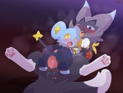 4:3 absurd_res animal_genitalia animal_penis bound cross dominant dominant_male duo felid feline feline_genitalia feline_penis female feral floragato from_front_position generation_4_pokemon generation_9_pokemon genitals hi_res jewelry lying male male/female necklace nintendo on_back penetration penis pokemon pokemon_(species) reverse_missionary_position sarox sex shinx submissive submissive_female tad_(thataveragedude) vaginal_penetration