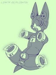 1boy amputee anthro bat bulge clothing disability drone dronification flightov gag gagged latex latex_clothing living_sex_toy lock_bulge lock_symbol male male_only mammal midnight_flight_(character) monochrome null_bulge portal_amputation quadruple_amputee solo thinking_with_portals visor