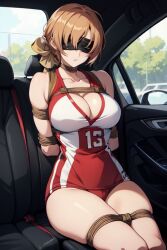 ai_generated blindfold bondage cleavage kidnapher kidnapped volleyball_uniform