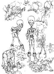 2boys alien alien_humanoid big_head drawn dreamworks dreamworks_animation gay megamind megamind_(character) metro_man munchncrunch paramount_pictures skinny stomach_bulge yaoi