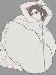 2025 angry angry_face arya_stark ass ass_focus back_view barefoot big_ass big_breasts big_butt blue_eyes breasts brown_hair butt_focus clothed clothing dress earrings feet female game_of_thrones huge_ass huge_breasts huge_butt human jewelry light-skinned_female light_skin looking_at_viewer looking_back massive_ass massive_breasts massive_butt noblood ryandomonica sitting soles solo solo_female sword
