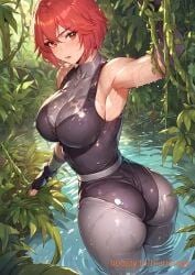 ai_generated anime ass breasts breasts dino_crisis hentai latex regina_(dino_crisis) young younger_female