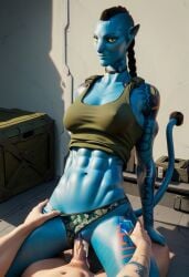 avatar avatar:_the_way_of_water blue_skin camo_bikini vaginal_penetration yellow_eyes z-dog zdinarsk