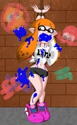 artist_request bondage crop_top ink kaori_(splatoon) nintendo source_request splatoon tagme tied_shirt