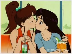 2girls ai_generated flirting girl_on_girl kissing lesbian_couple lesbian_kiss lovers makoto_kino rei_hino sailor_jupiter sailor_mars yuri yuri yuri