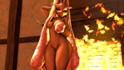 16:9 2024 3d anthro areola bedroom_eyes black_sclera breasts brick_wall brown_areola brown_body brown_ears brown_fur brown_nipples buckteeth digital_media_(artwork) female female_anthro fire fireplace fluffy fluffy_ears fur generation_4_pokemon genitals hand_behind_head hand_on_breast hi_res humanoid_genitalia humanoid_pussy inside lagomorph long_ears looking_at_viewer lopunny mammal multicolored_body multicolored_ears multicolored_eyes multicolored_fur narrowed_eyes nintendo nipples nude nude_anthro nude_female pink_body pink_ears pink_fur pokemon pokemon_(species) pokemorph pussy red_eyes seductive shiny_pokemon small_breasts smile smiling_at_viewer solo teeth viper-desires wall_(structure) widescreen wood