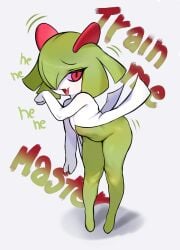 1girls anthro anthrofied ass big_ass big_thighs female furry furry_female furry_only green_body green_hair green_skin kirlia lovelymobcorp multicolored_body multicolored_skin pokemon pokemon_(species) red_eyes shortstack white_body white_skin wide_hips yandere