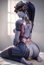 ai_generated amelie_lacroix ass big_ass breasts breasts naked naked_female overwatch overwatch_2 widowmaker