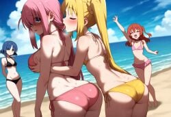 4girls ai_generated beach big_ass big_breasts big_butt bikini blush blushing_female blushing_profusely bocchi_the_rock! breath bubble_ass bubble_butt cleavage dripping female female_only gotou_hitori grabbing_breasts groping_breasts groping_from_behind huge_ass huge_breasts ijichi_nijika kita_ikuyo large_breasts licking licking_neck looking_at_viewer massive_breasts narrow_waist neck_lick open_mouth saliva saliva_drip saliva_trail self_upload sweatdrop sweating sweaty sweaty_body sweaty_breasts sweaty_butt thick_nipples thick_thighs tongue wide_hips yamada_ryou yeetyboi5000 yuri yuri