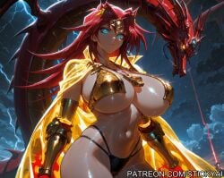 1girls ai_generated anime big_breasts blue_eyes breasts fit goddess high_school_dxd huge_breasts nsfw red_hair rias_gremory yu-gi-oh!