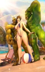 1girls 2boys 3d beach bellakvo big_breasts big_penis black_hair blizzard_entertainment eleonn_von_krast female female_only green_skin handjob high_heels huge_breasts human human_(world_of_warcraft) interspecies light-skinned_female light_skin male nude orc orc_(warcraft) orced original_character paw_tattoo pubic_tattoo pussy solo tattoo thick_thighs v-string voluptuous voluptuous_female warcraft wide_hips world_of_warcraft